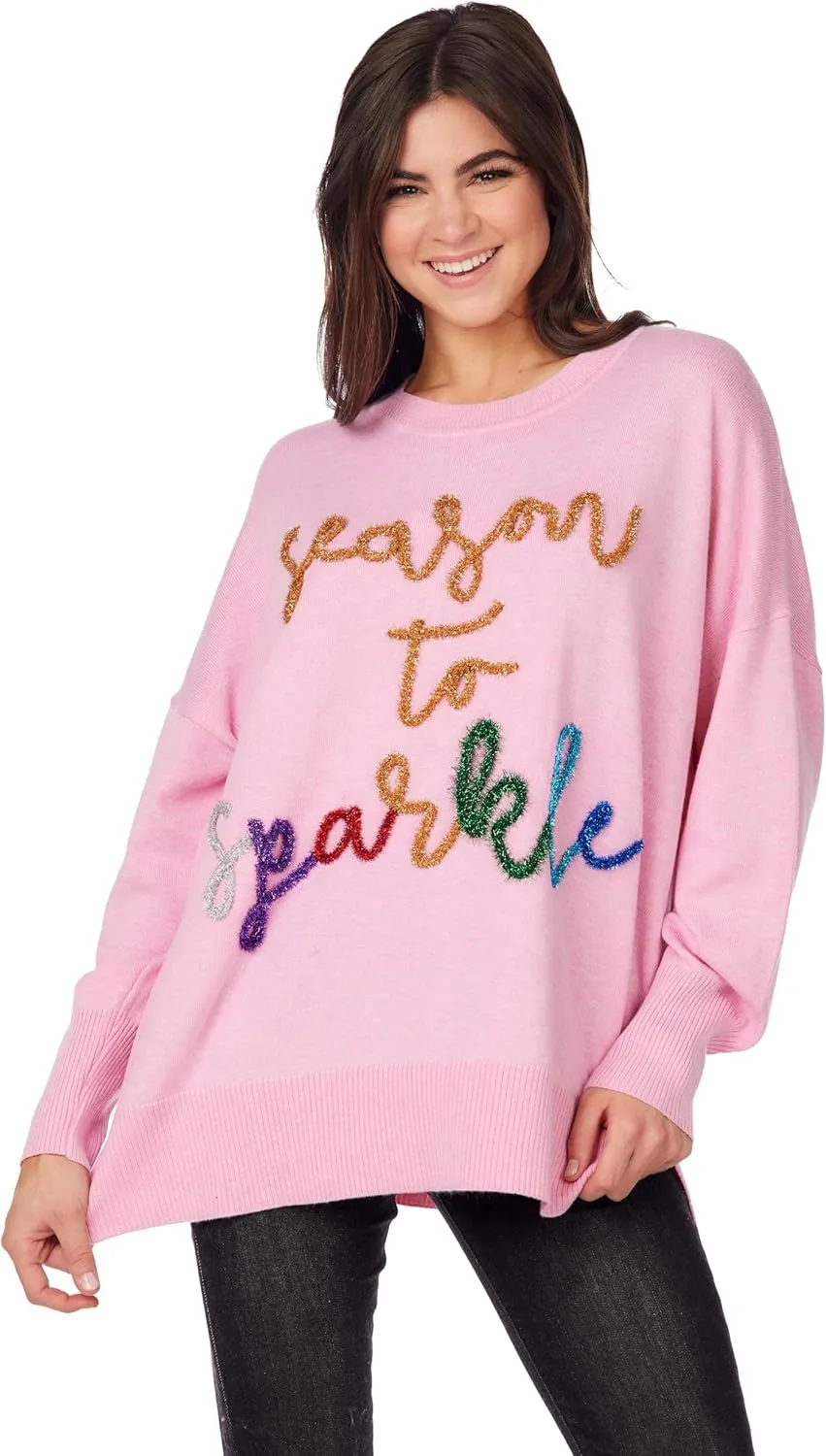 Mud Pie Women Sparkle Sweater