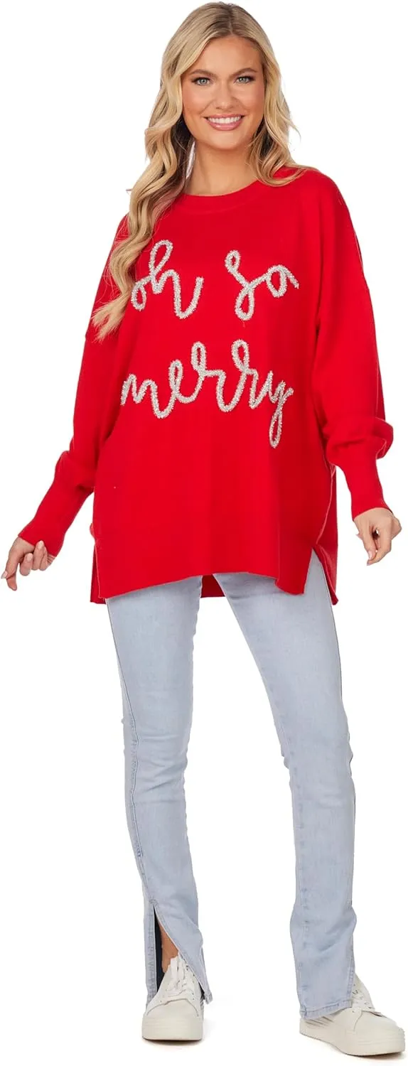 Mud Pie Women Sparkle Sweater