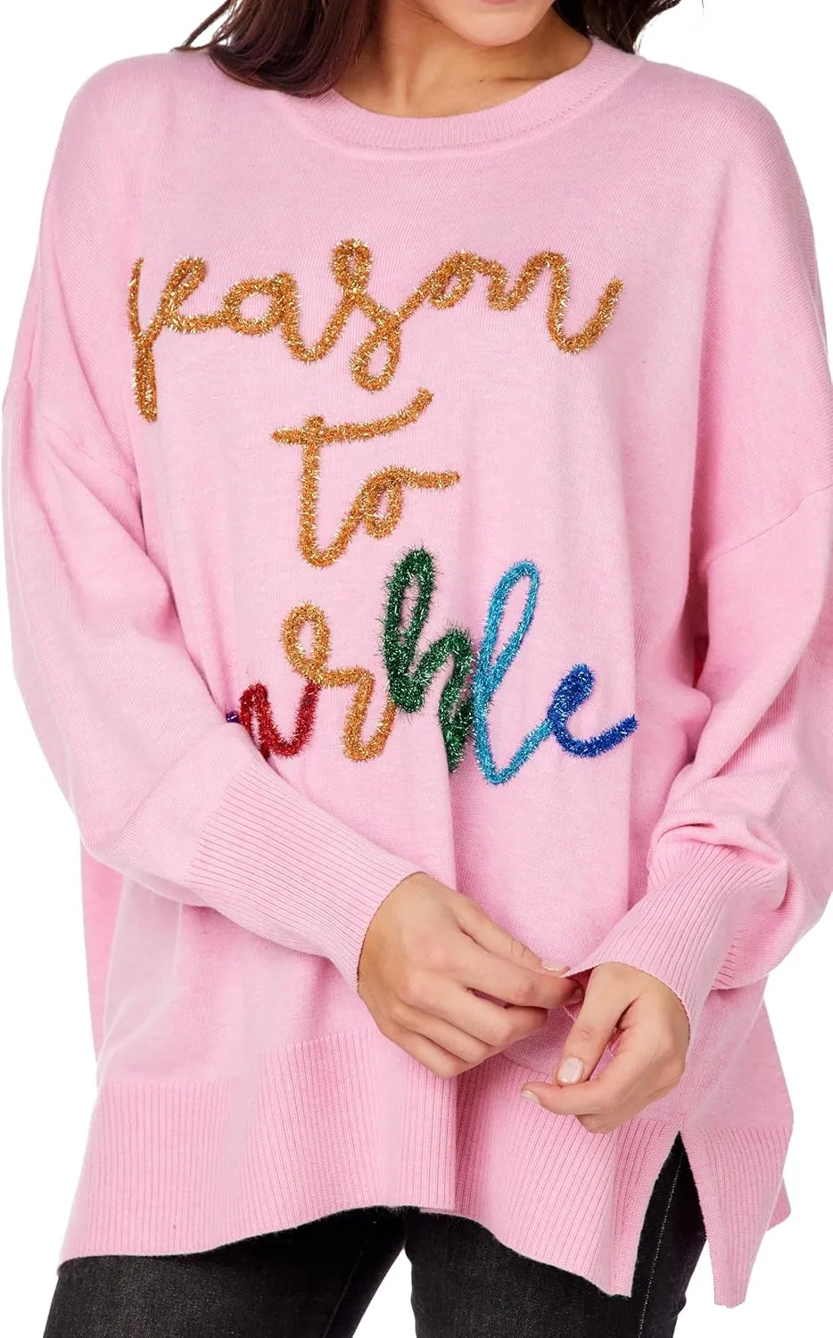 Mud Pie Women Sparkle Sweater