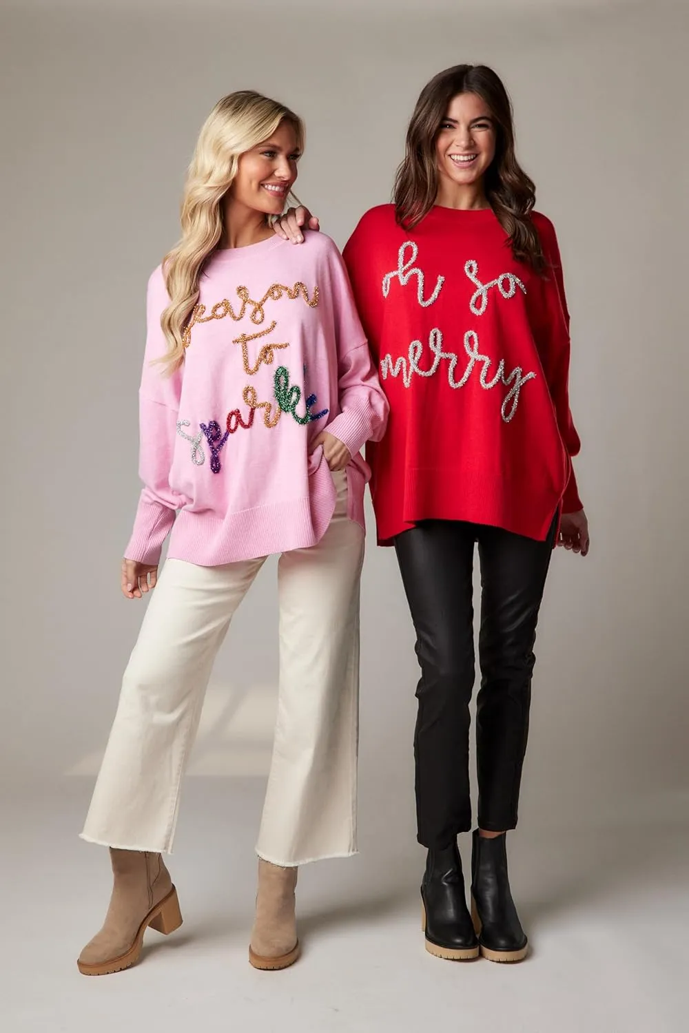 Mud Pie Women Sparkle Sweater