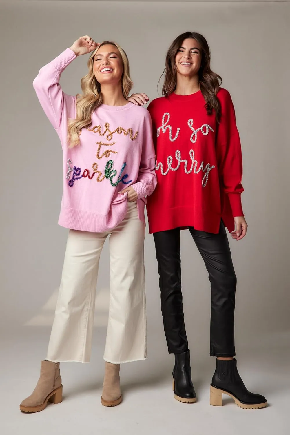 Mud Pie Women Sparkle Sweater