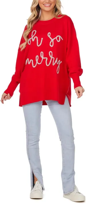 Mud Pie Women Sparkle Sweater