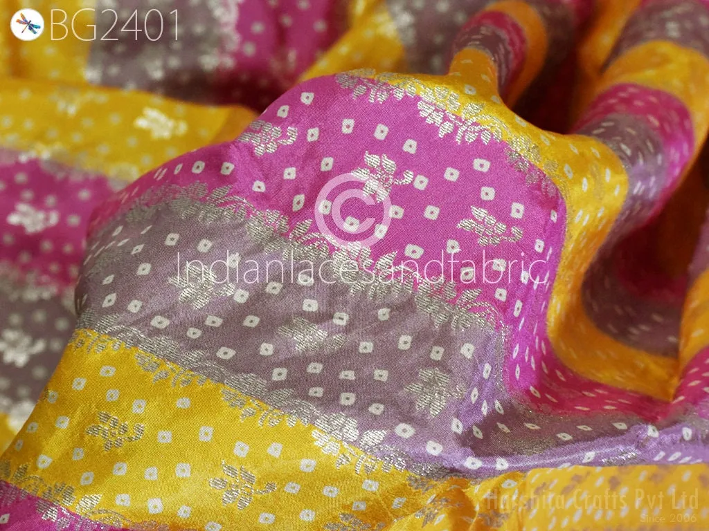 Multicolor Wedding Dresses Brocade by the yard Indian Banarasi Sewing Material Costumes DIY Crafting Draperies Cushions Pillowcases Skirts