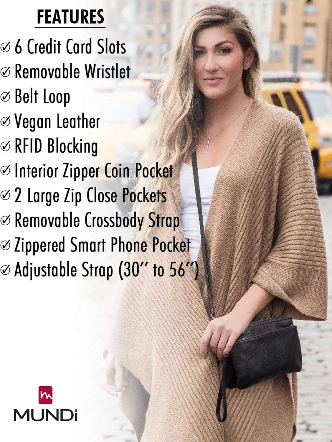 Mundi Brady RFID Wallet Purse Cell Phone Crossbody Bag For Women