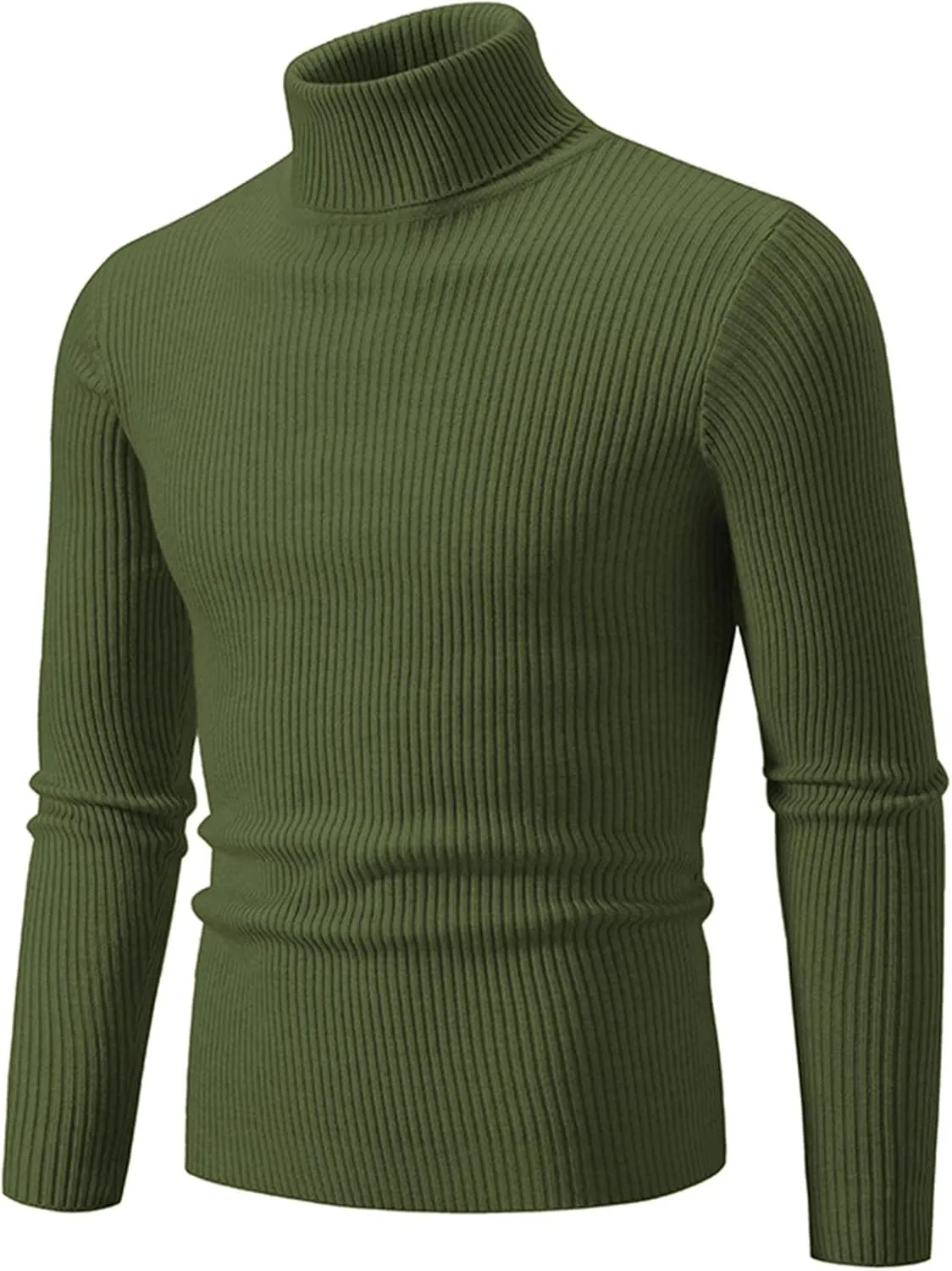 Muscularfit Casual Work Sweaters for Men Long Sleeve Slim Fit Knitted Pullover Thermal Warm Turtleneck Winter Loose Pullover