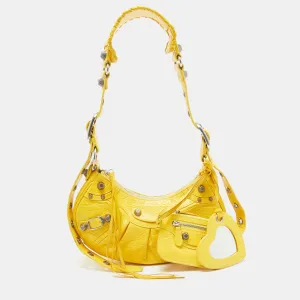 Mustard Leather XS Le Cagole Shoulder Bag