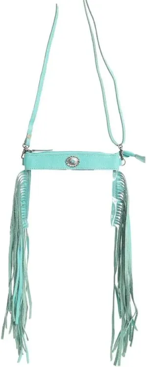 Myra Bag Clear Bag for Women - Western Upcycled Leather Shoulder Bag Teal