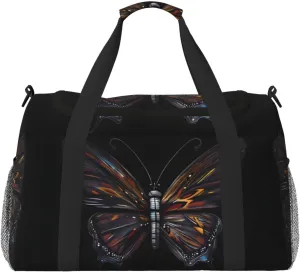 Mystery Butterfly Travel Tote Bag with Adjustable Shoulder Strap and Large Capacity