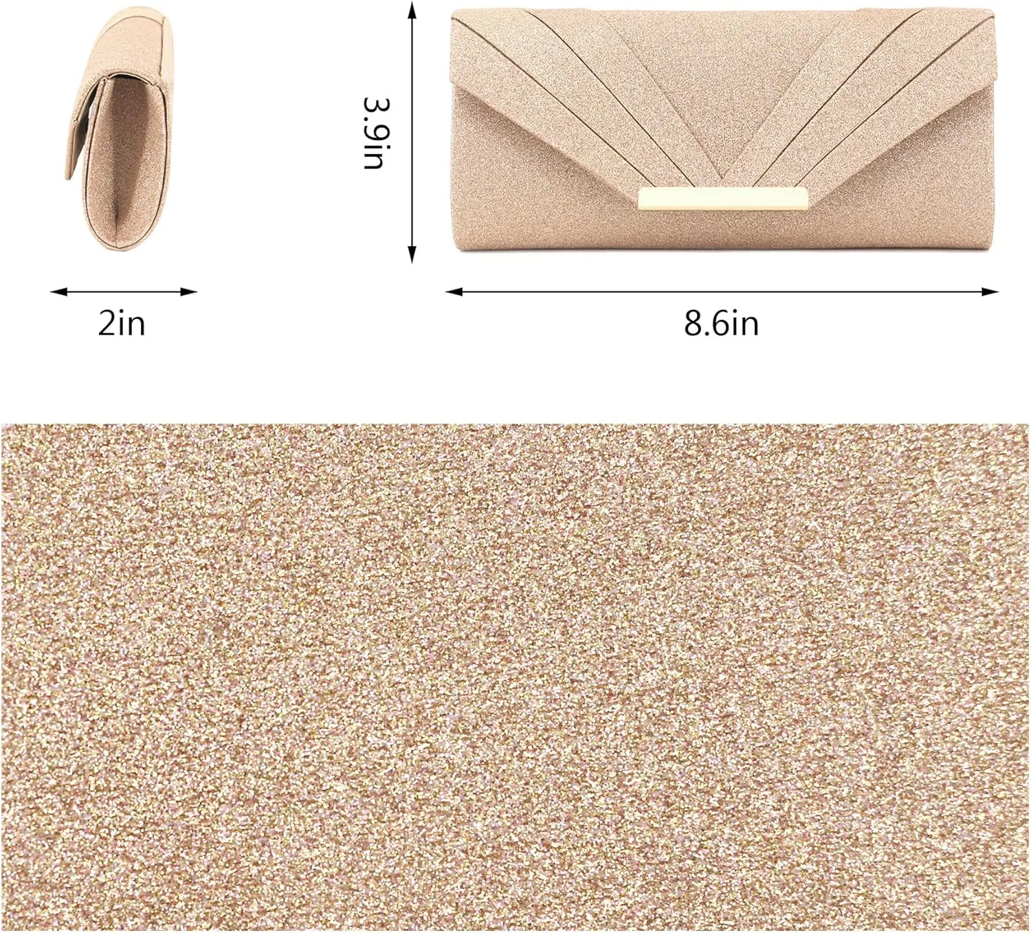 Naimo Womens Sparkle Paillette Clutch Bag Evening Bag Purse for Party Cocktail Wedding Elegance Envelope Purse Wallet Bag