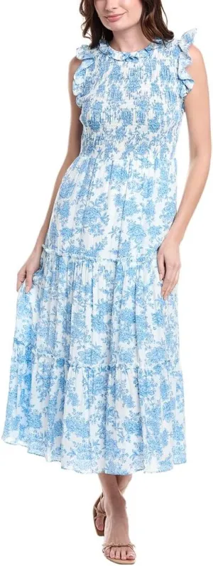 Nanette Nanette Lepore Womens Midi Dress, L, Blue