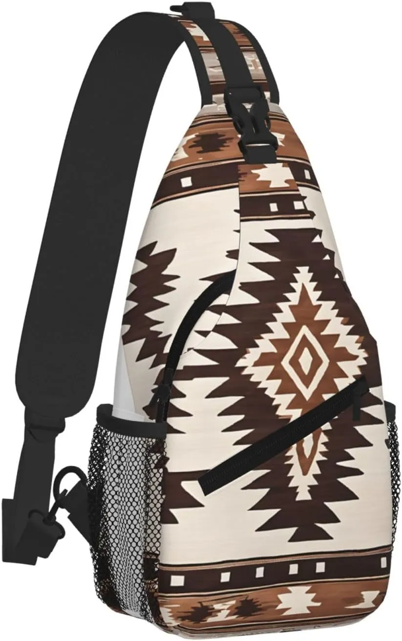 Native Print Cross Chest Bag Diagonally For Short-Distance Travel And Daily Use