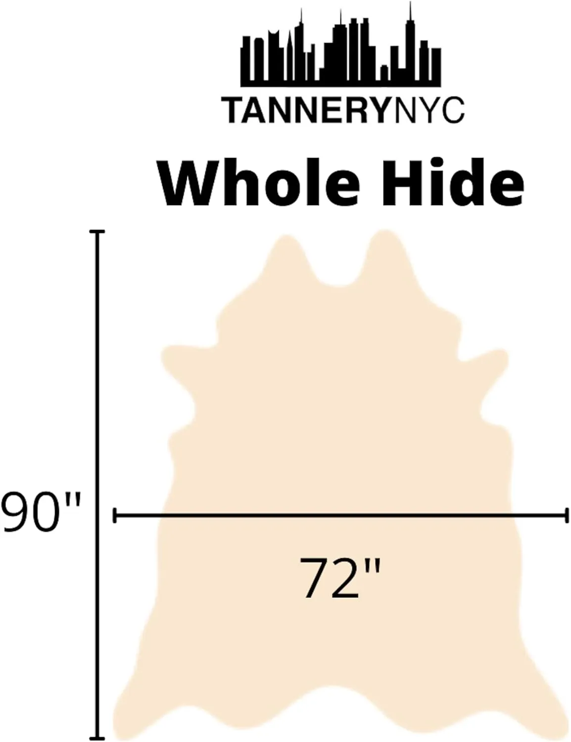 Natural Grain Cowhide Leather Skins (Black, 40 Sf (Whole Hide))