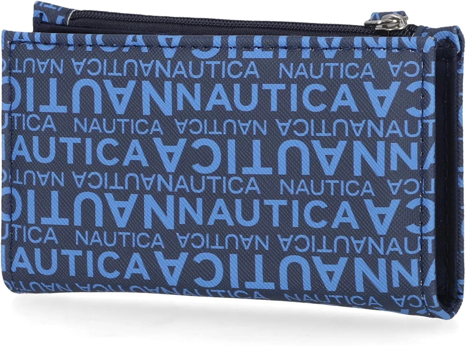 Nautica High Tide Small Wallet for Women, RFID Blocking Slim Credit Card Holder with Zipper Coin Pocket, Bifold Compact Wallet with ID Window, Americana Logo