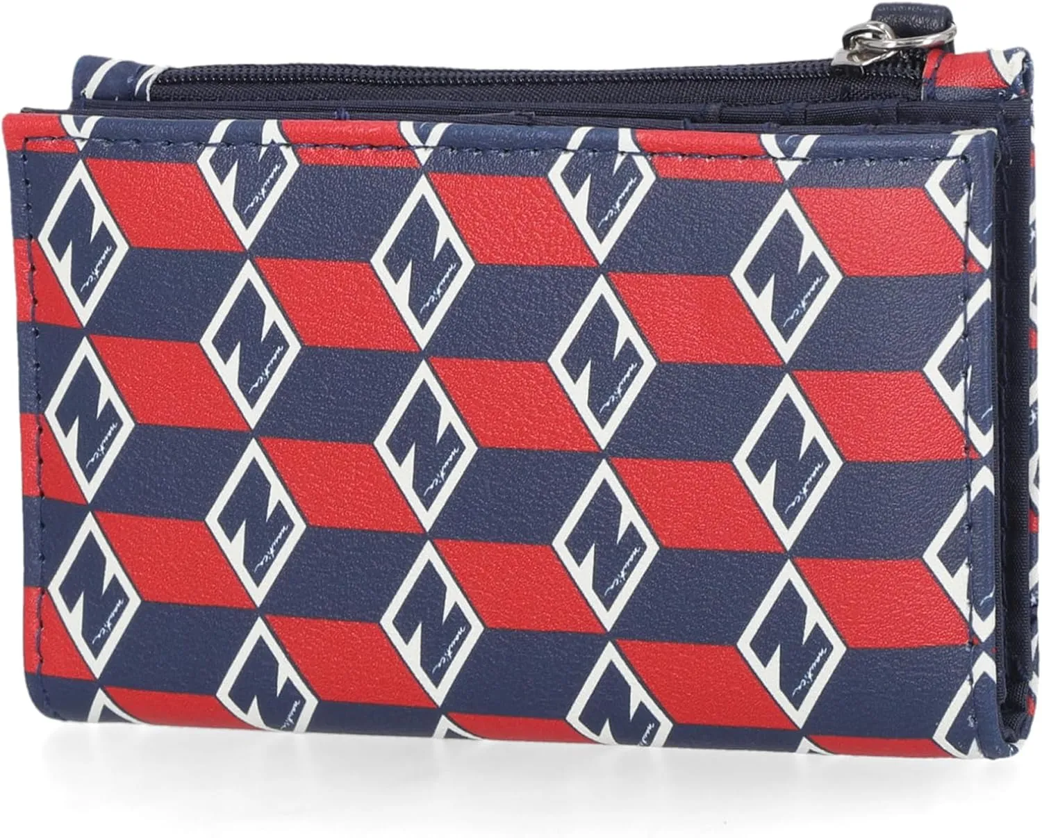 Nautica High Tide Small Wallet for Women, RFID Blocking Slim Credit Card Holder with Zipper Coin Pocket, Bifold Compact Wallet with ID Window, Americana