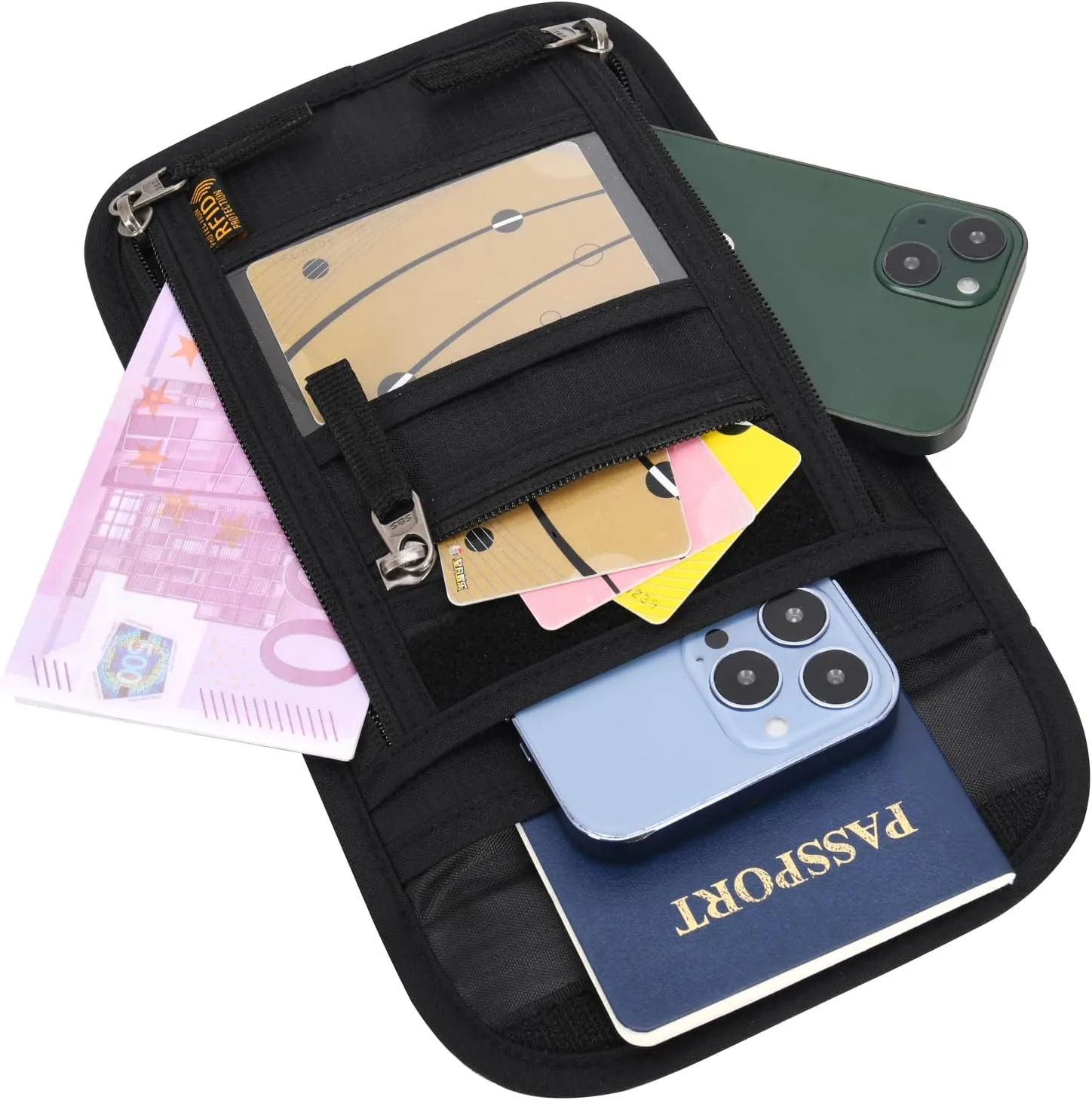 Neck Wallet Lightweight RFID Blocking Waterproof Travel Pouch for Women Men
