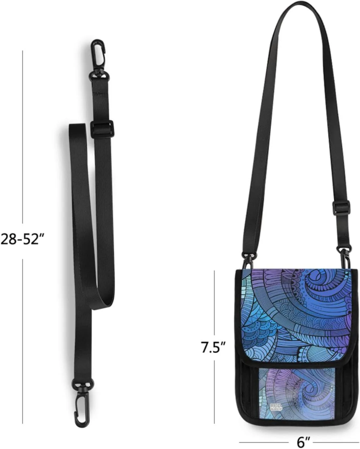 Neck Wallet with RFID Blocking, Crossbody Purse Phone Bag Pouch with Card Slots