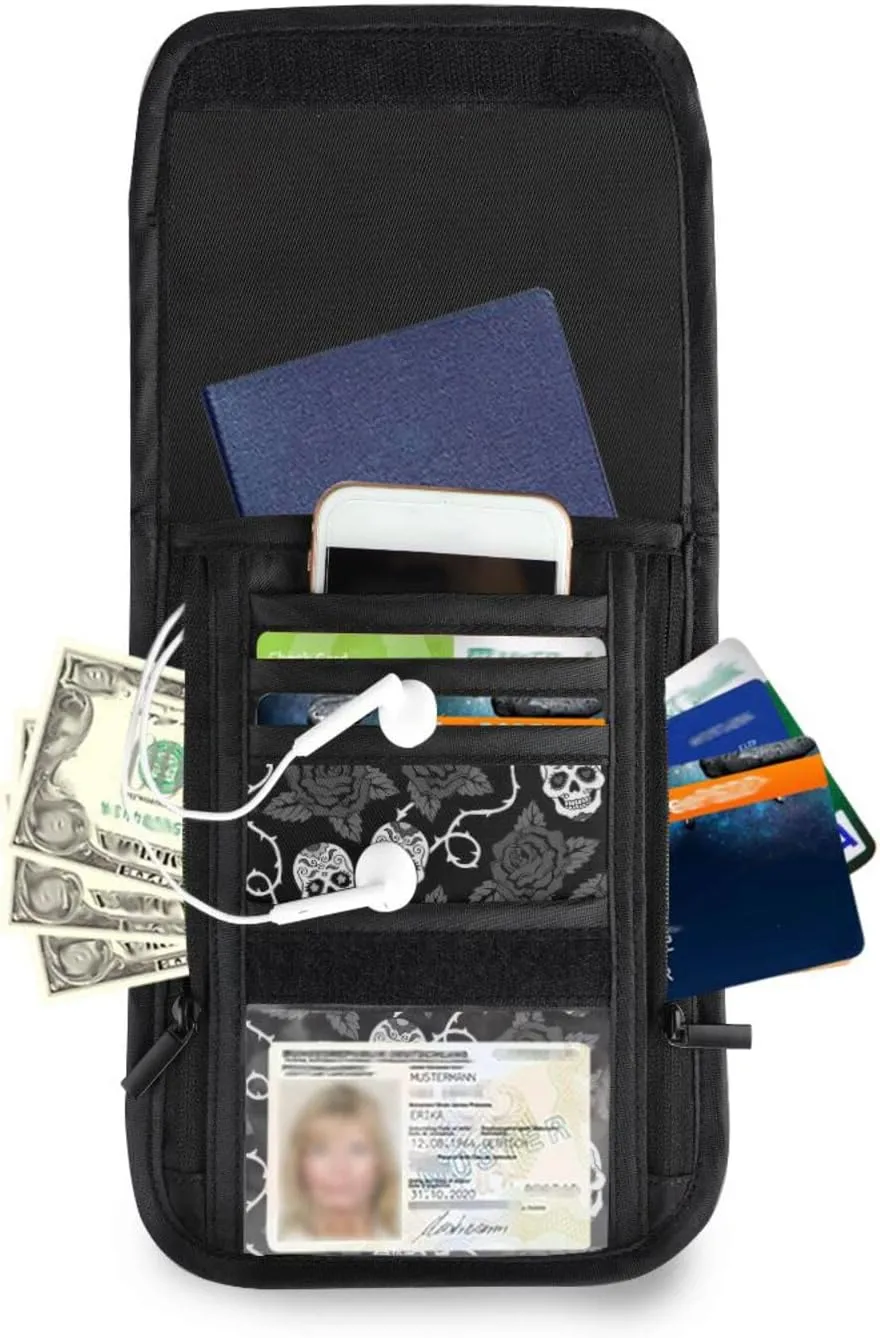 Neck Wallet with RFID Blocking, Crossbody Purse Phone Bag Pouch with Card Slots