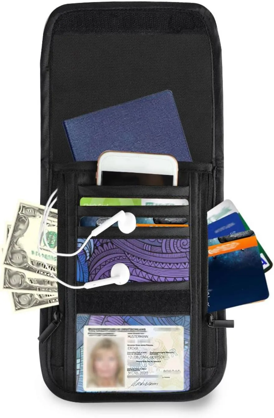 Neck Wallet with RFID Blocking, Crossbody Purse Phone Bag Pouch with Card Slots