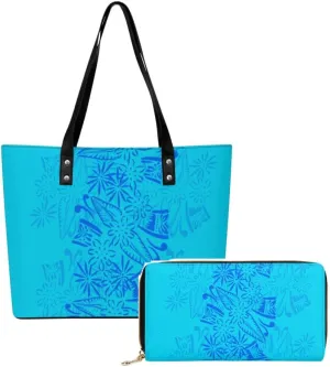 New Women'S Handbags And Purses Polynesian Custom Patterned Pu Shoulder Bag Durable Storage Bag