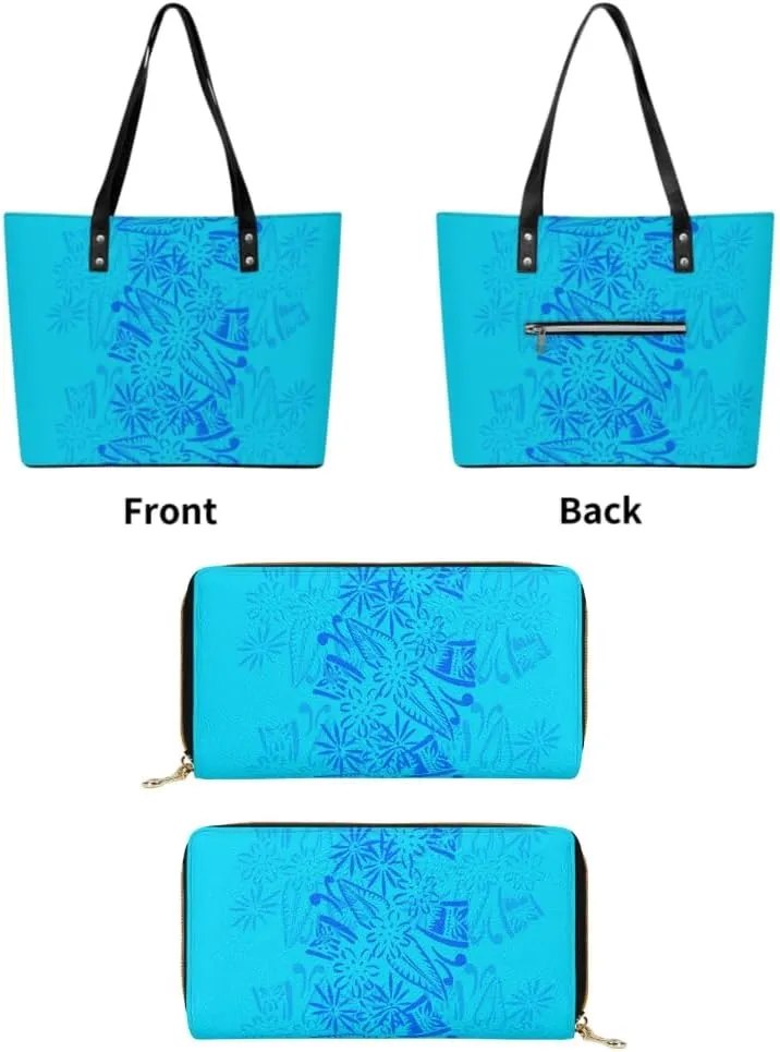 New Women'S Handbags And Purses Polynesian Custom Patterned Pu Shoulder Bag Durable Storage Bag