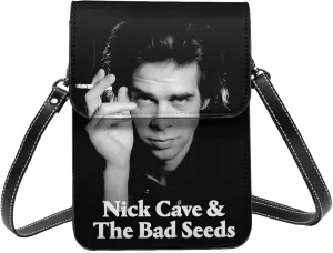 Nick Rock Cave and The Bad Music Seeds Small Cell Phone Purse Women's PU leather Crossbody Bag Casual Shoulder Bags Wallet For Adults Stocking Stuffers Handbag