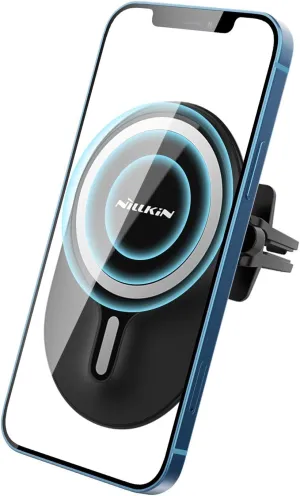 Nillkin Wireless Car Charger, Qi car Magnetic Charger for iPhone 13 Pro/12 Pro/12 Pro Max /13 Pro Max Air Vent Dashboard Car Phone Holder, Magnetic 7.5W Wireless Car Charger Mount Pad Station