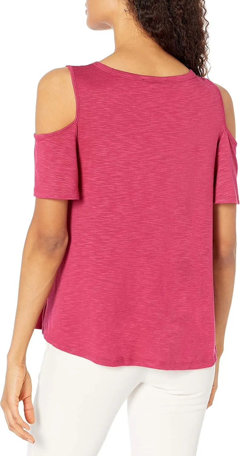 Nine West Womens Paulette Cold Shoulder Top