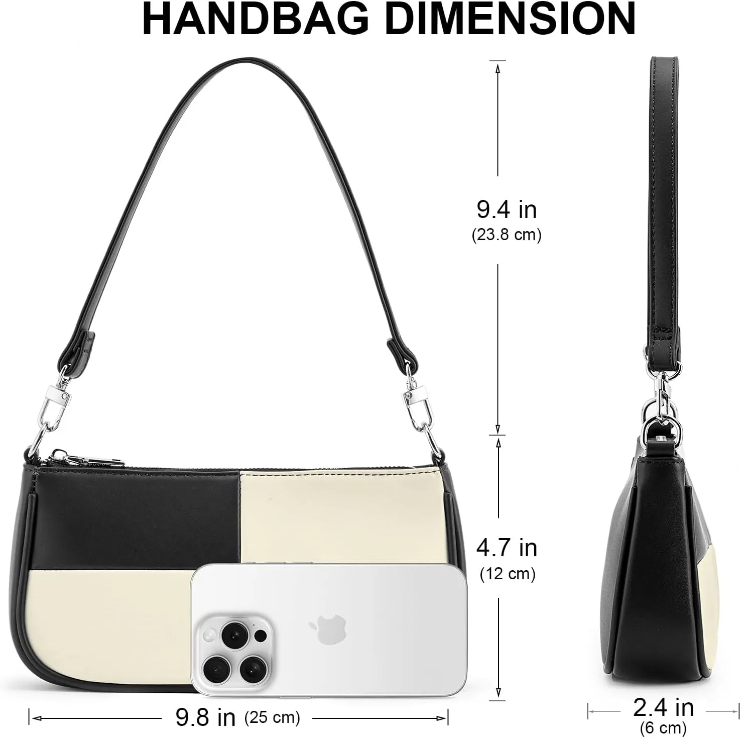 NIUEIMEE ZHOU Shoulder Bag for Women Retro Vegan Leather Classic Clutch Tote HandBags Purses with Zipper Closure