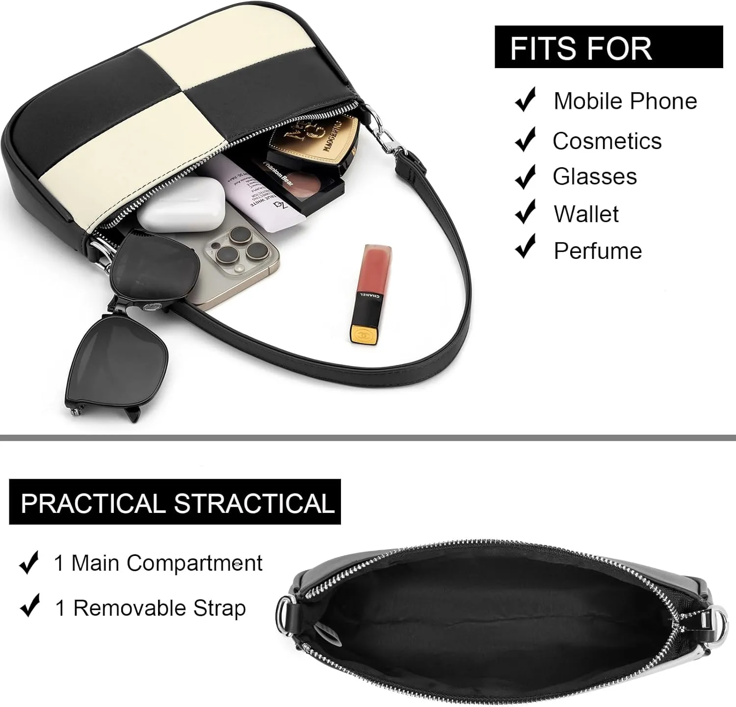 NIUEIMEE ZHOU Shoulder Bag for Women Retro Vegan Leather Classic Clutch Tote HandBags Purses with Zipper Closure