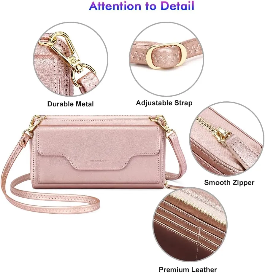 nuoku Crossbody Bags, Wristlet Wallets, Small Clutch Purses - Cell Phone & RFID Wallet for Women