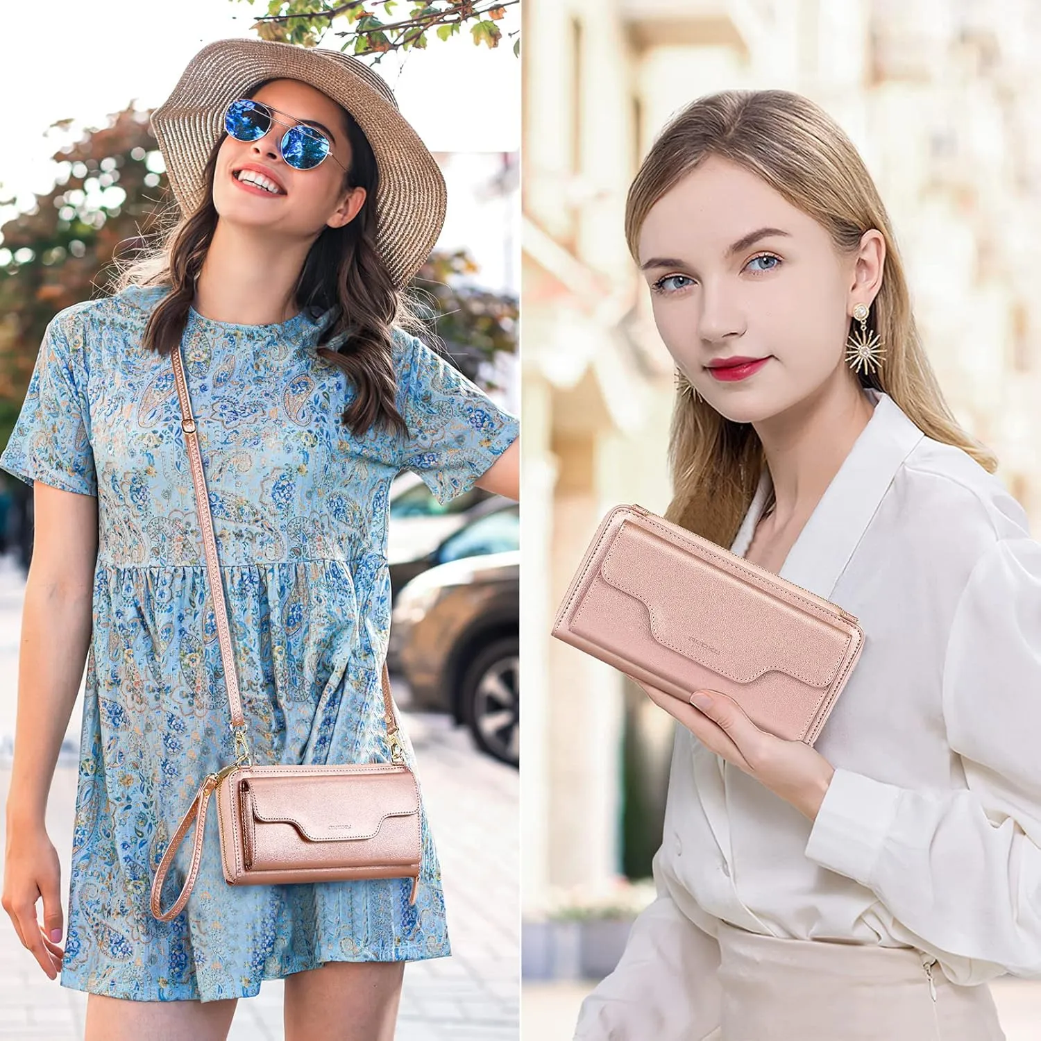 nuoku Crossbody Bags, Wristlet Wallets, Small Clutch Purses - Cell Phone & RFID Wallet for Women