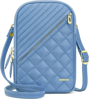 nuoku Small Crossbody Bags for Women Vegan Leather Cell Phone Wallet Purses for Women with Double Zipper,RFID Wallet