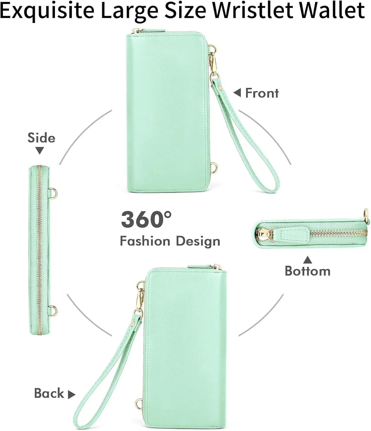 nuoku Wallet for Women Credit Card Holder Cell Phone Purse Sofa PU Leather Wallet with RFID Blocking Clutch Wristlet