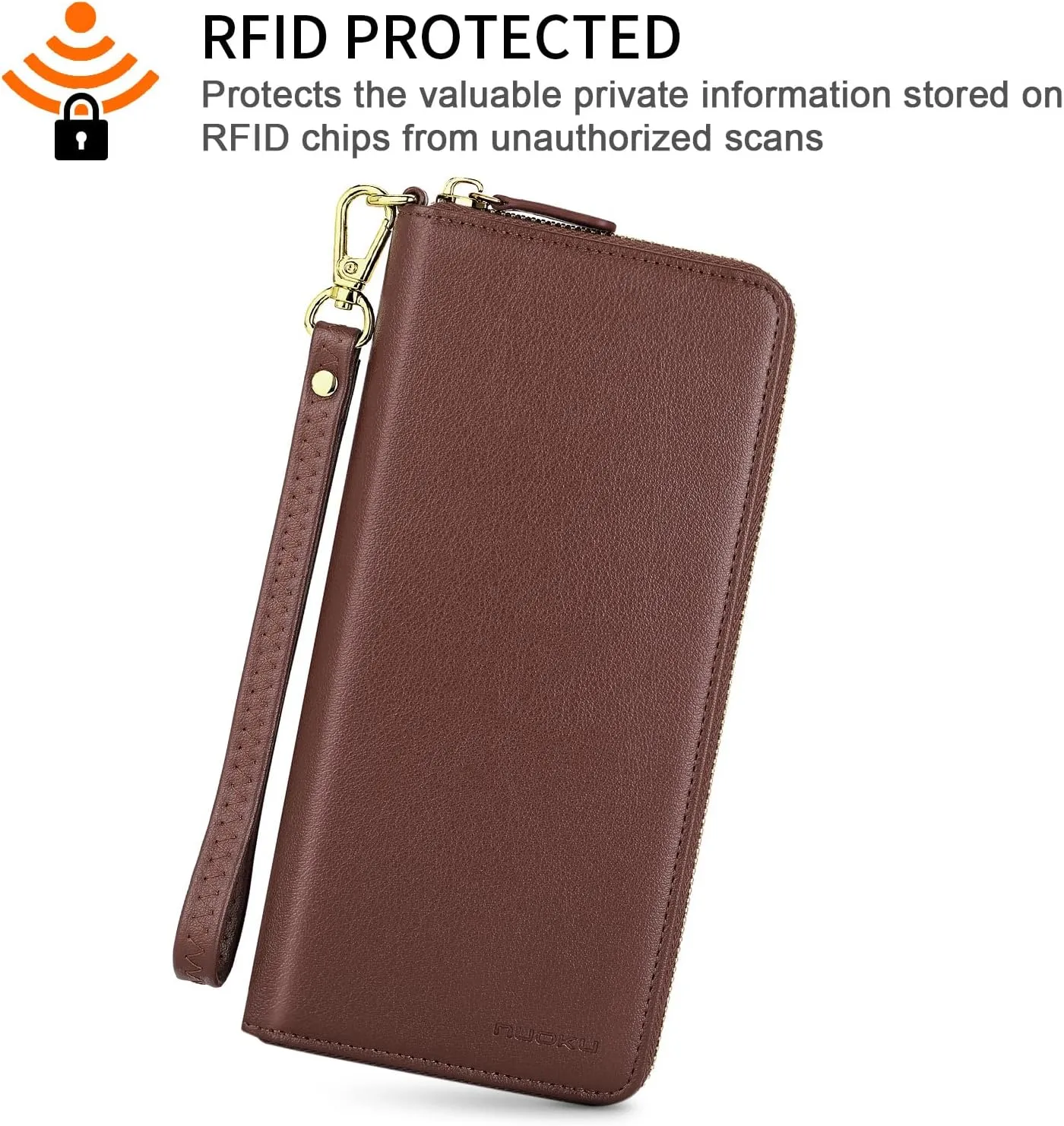 nuoku Wallet for Women Credit Card Holder Cell Phone Purse Sofa PU Leather Wallet with RFID Blocking Clutch Wristlet