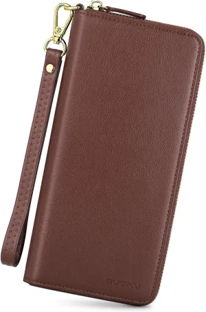 nuoku Wallet for Women Credit Card Holder Cell Phone Purse Sofa PU Leather Wallet with RFID Blocking Clutch Wristlet