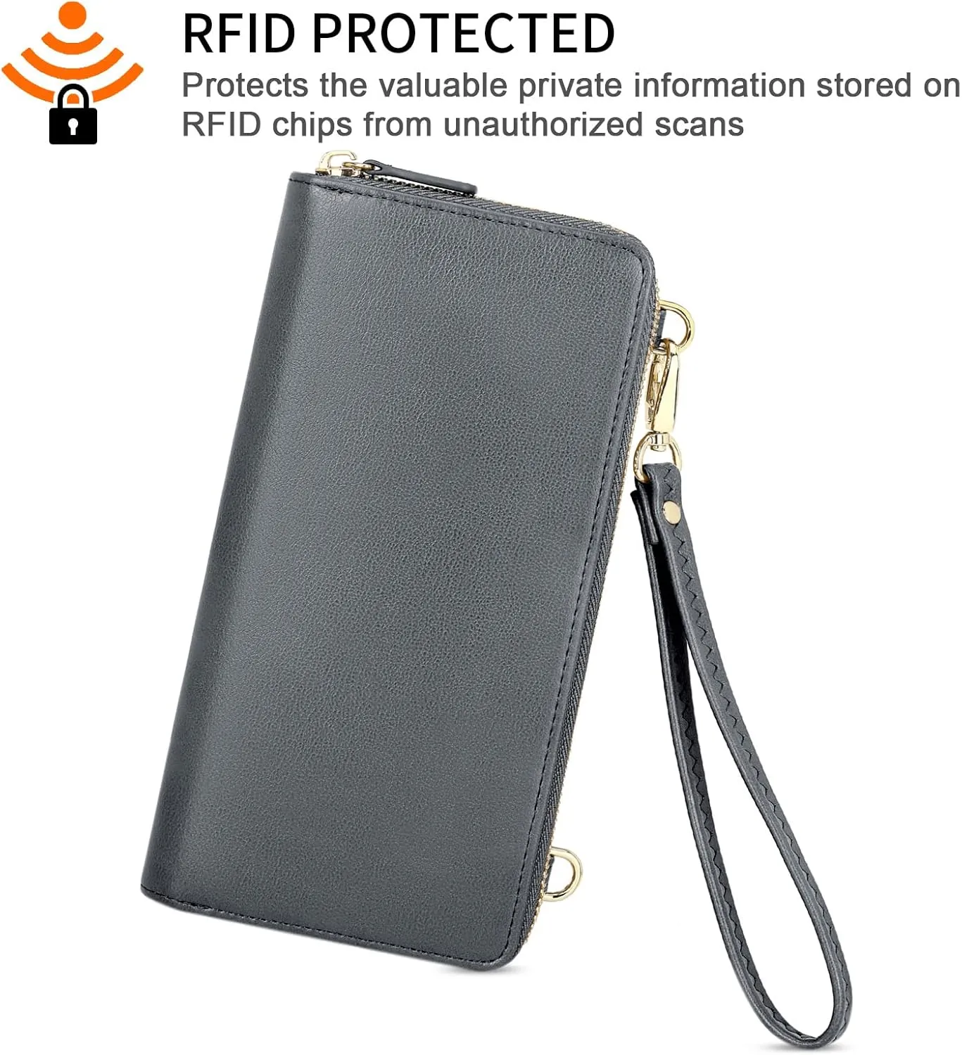 nuoku Wallet for Women Credit Card Holder Cell Phone Purse Sofa PU Leather Wallet with RFID Blocking Clutch Wristlet