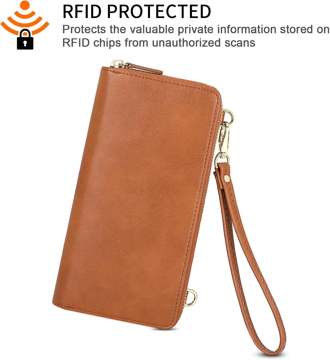nuoku Wallet for Women Credit Card Holder Cell Phone Purse Sofa PU Leather Wallet with RFID Blocking Clutch Wristlet