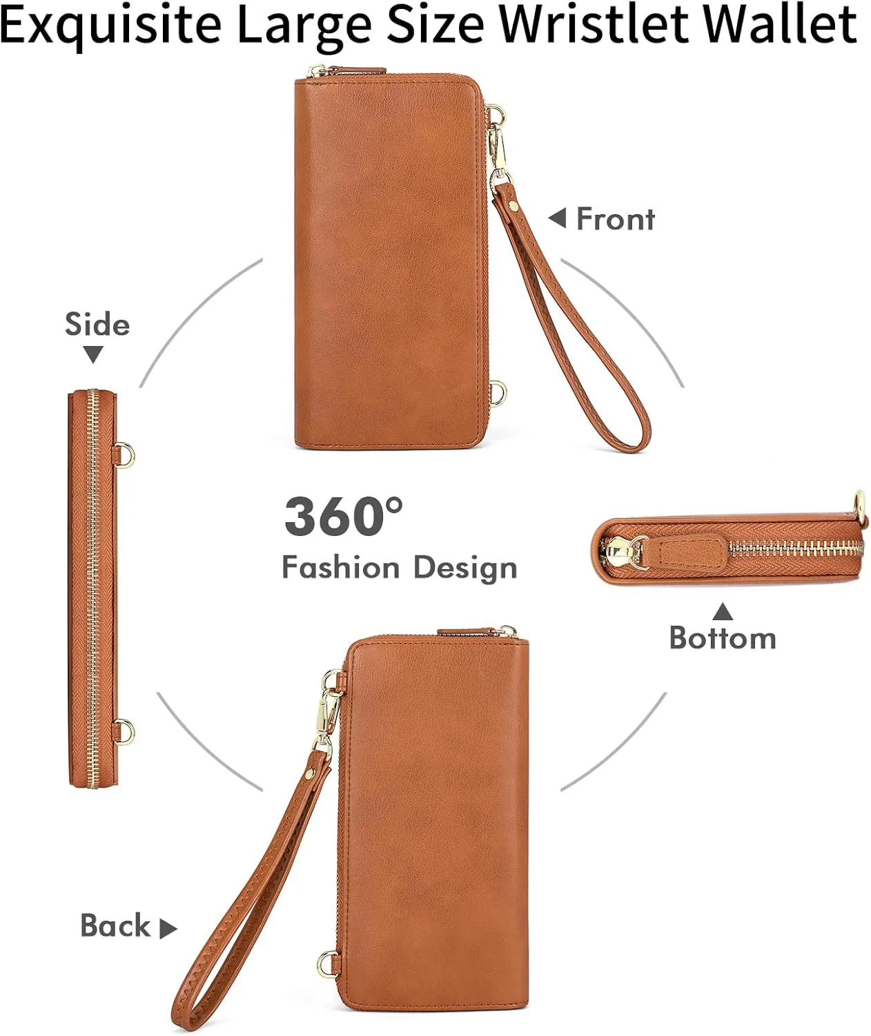 nuoku Wallet for Women Credit Card Holder Cell Phone Purse Sofa PU Leather Wallet with RFID Blocking Clutch Wristlet