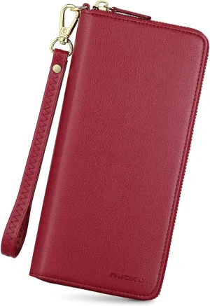 nuoku Wallet for Women Credit Card Holder Cell Phone Purse Sofa PU Leather Wallet with RFID Blocking Clutch Wristlet