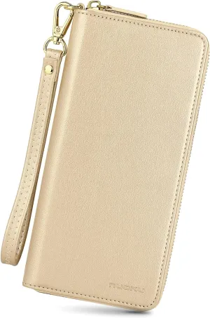 nuoku Wallet for Women Credit Card Holder Cell Phone Purse Sofa PU Leather Wallet with RFID Blocking Clutch Wristlet