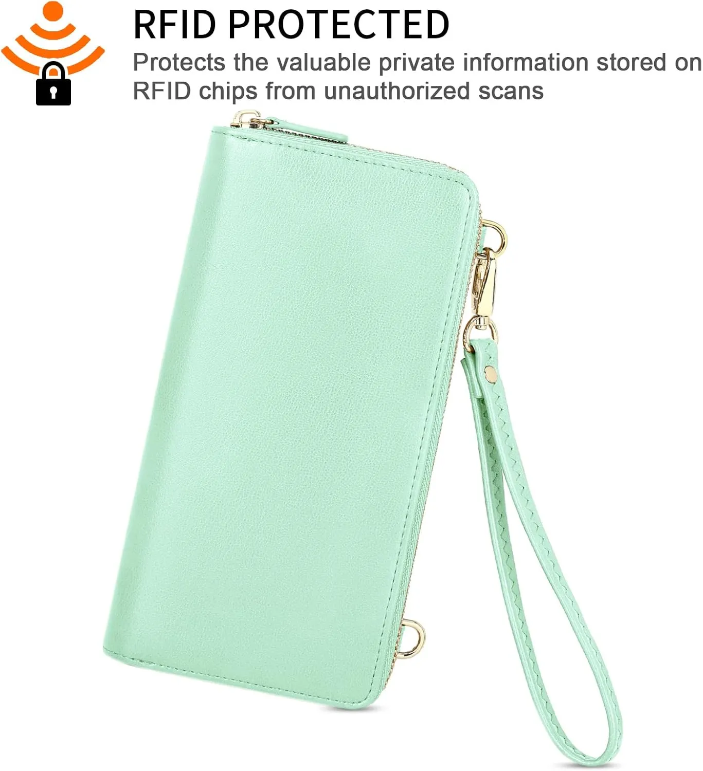 nuoku Wallet for Women Credit Card Holder Cell Phone Purse Sofa PU Leather Wallet with RFID Blocking Clutch Wristlet