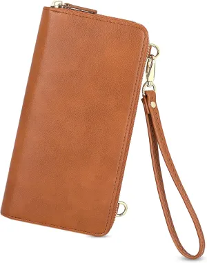 nuoku Wallet for Women Credit Card Holder Cell Phone Purse Sofa PU Leather Wallet with RFID Blocking Clutch Wristlet