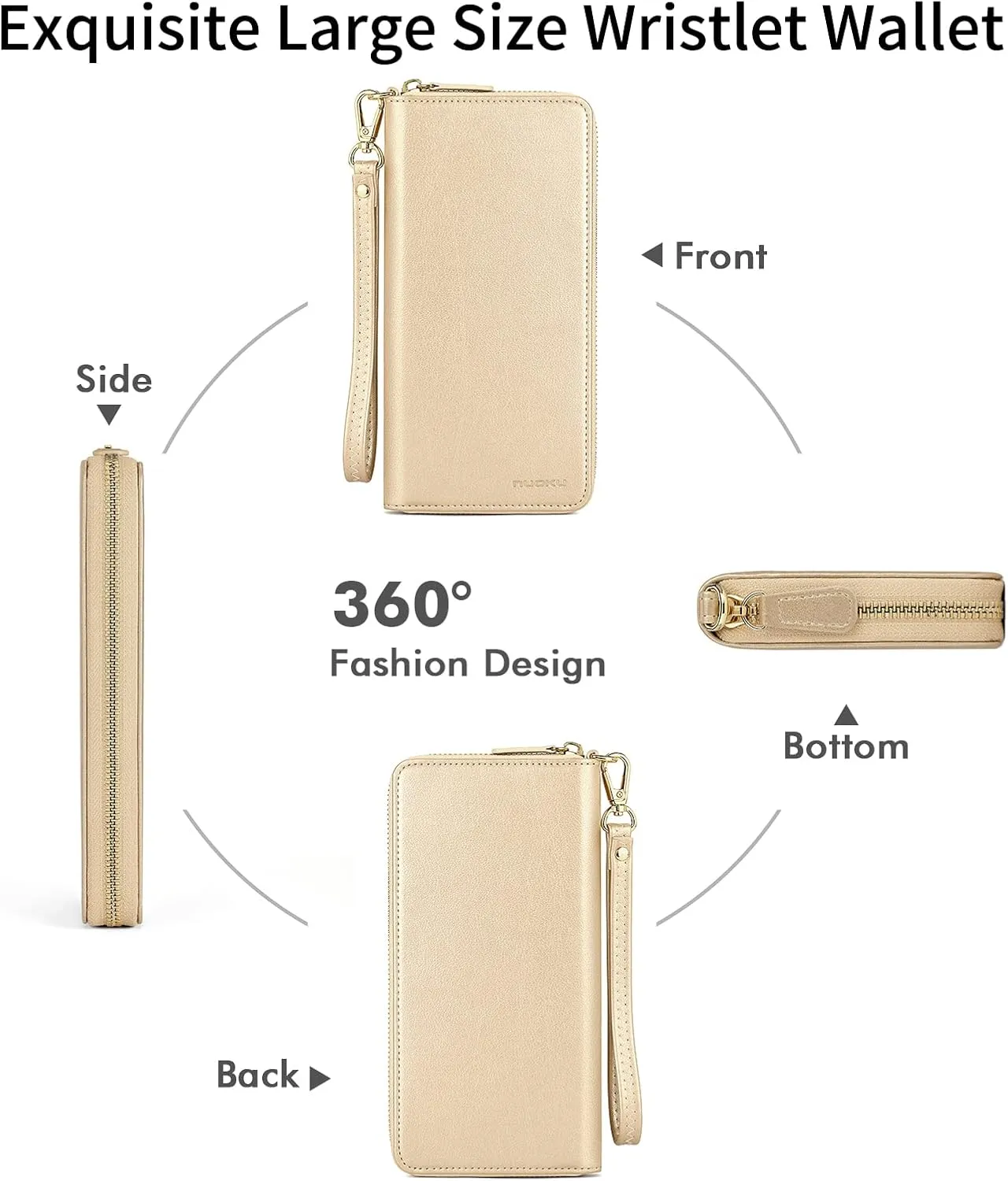 nuoku Wallet for Women Credit Card Holder Cell Phone Purse Sofa PU Leather Wallet with RFID Blocking Clutch Wristlet