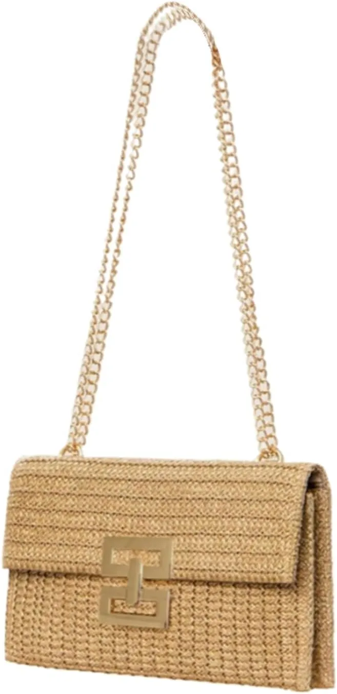 Obosoyo Summer Straw Clutch Purses for Women Boho Woven Beach Bag Envelope Wallet Flap Handbags Cell Phone Evening Purse