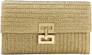 Obosoyo Summer Straw Clutch Purses for Women Boho Woven Beach Bag Envelope Wallet Flap Handbags Cell Phone Evening Purse