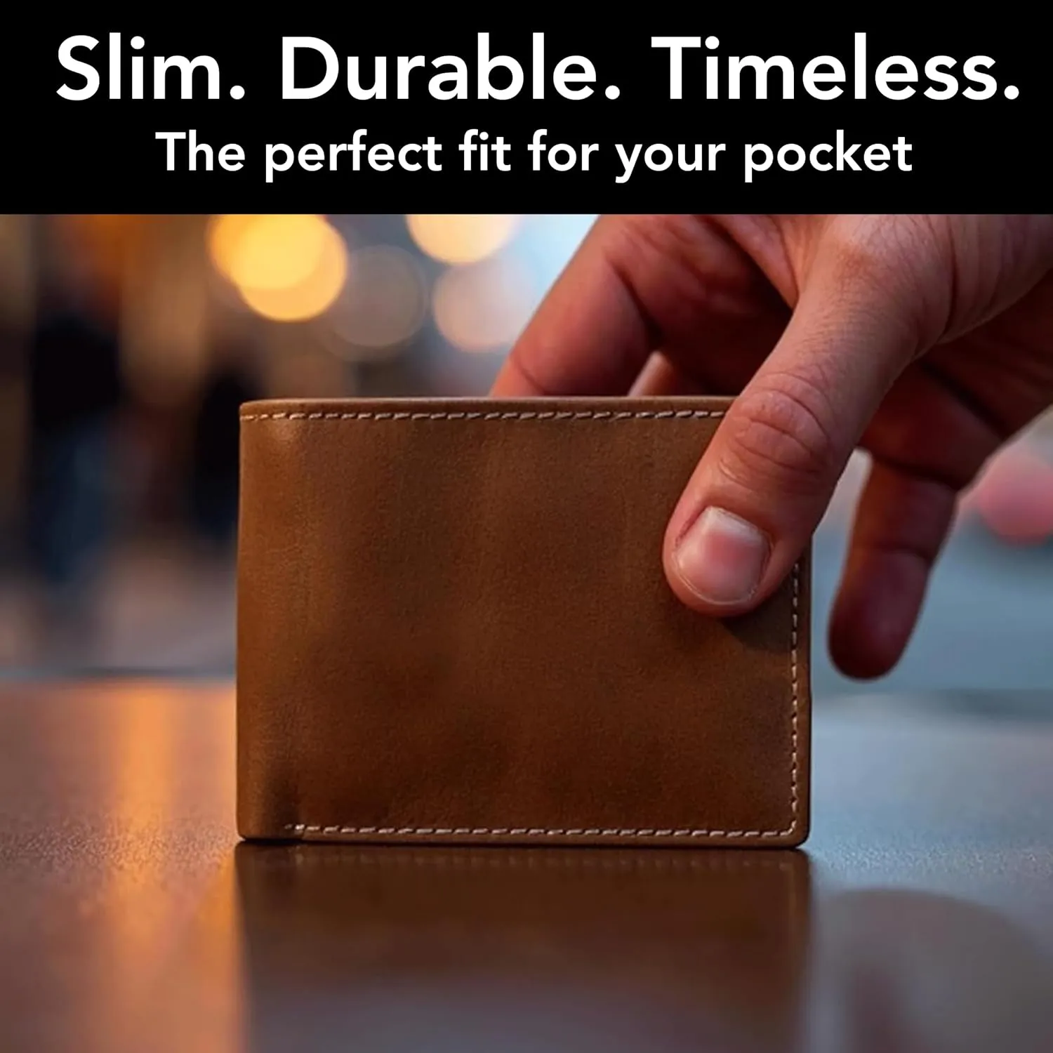 O'Hare Bags Genuine Leather Wallet for Men, RFID Blocking, Cowhide Leather, Extra Capacity, Extra Strong Stitching, (Bifold Wallet, Vintage Brown)