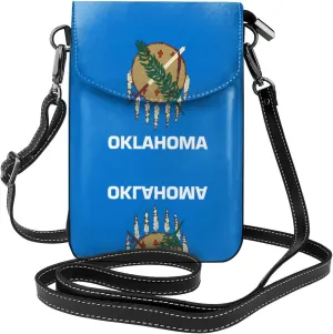 Oklahoma State Flag Roomy Cell Phone Purse Wallet - Versatile Canvas Small Crossbody Purse Bags with Adjustable Leather Strap
