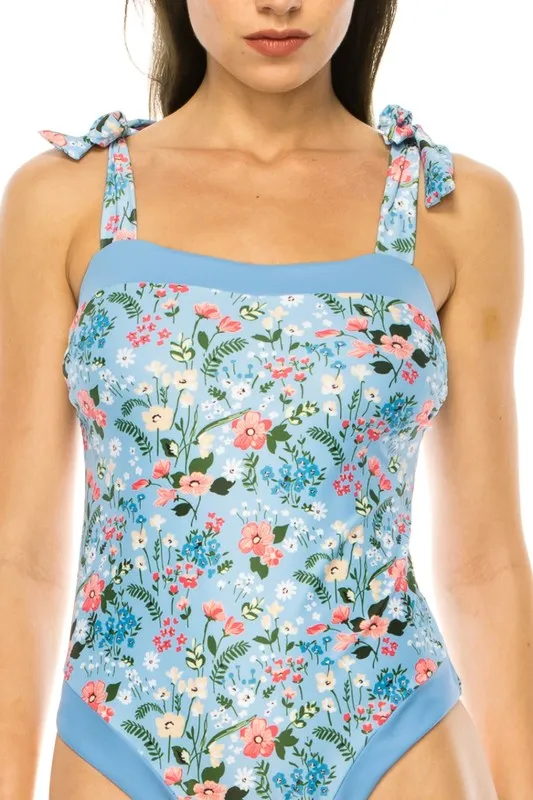 One Piece Floral Bathing Suit