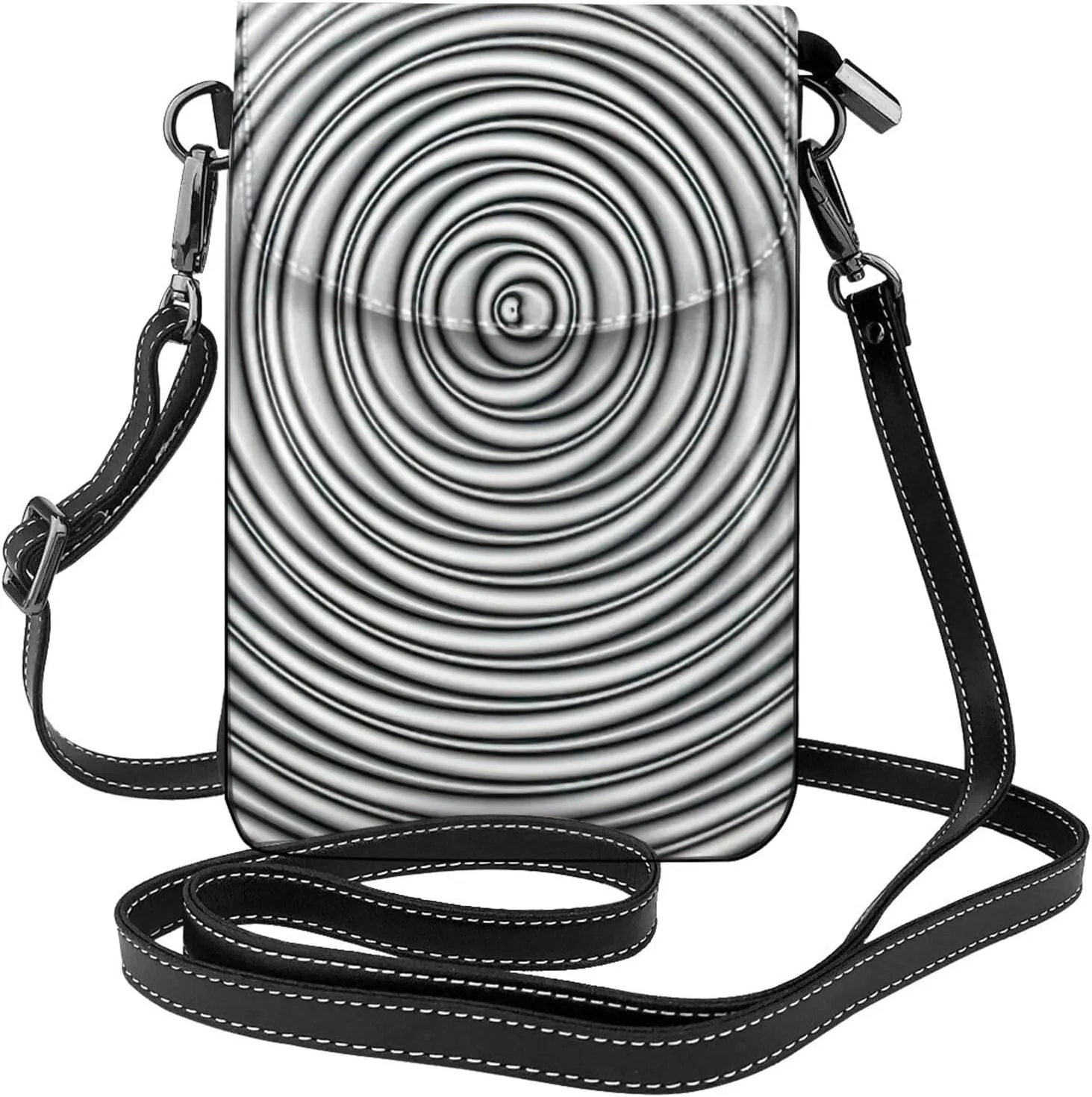 Optical Spin Illusion Print crossbody cell phone purse for women,trendy mini handbag with credit card slots