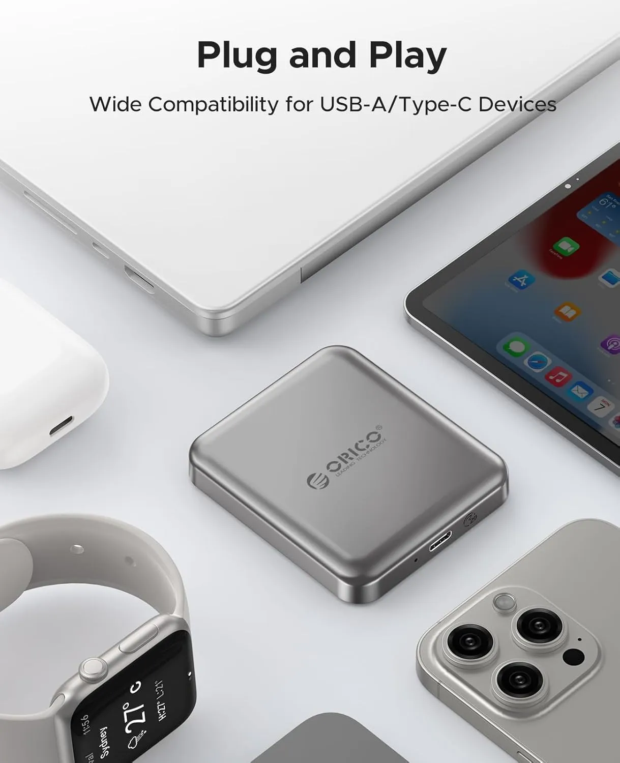 ORICO 512 GB Magnetic External SSD, 4K ProRes HDR Record and Store, 2000MB/s Stable Transmission and Storage, Portable Solid State Drive, Compatible with Smartphone, Tablet, Computer - A20PLUS